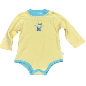 Rumble Tumble Baby Applique Clown Yellow & Blue Long Sleeve Onesie 18M Cotton